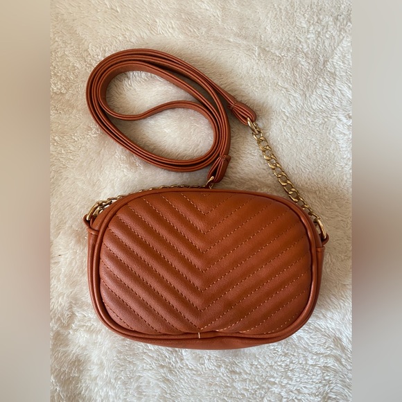 Handbags - NWOT Burnt Orange / Brown Top Zip Crossbody Purse